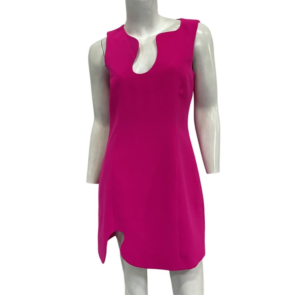 Amanda Uprichard Sleek Hot Pink Puzzle Dress Size S - Picture 2 of 6